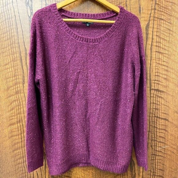 A.N.A pink sequin crew neck sweater tunic - Picture 1 of 6